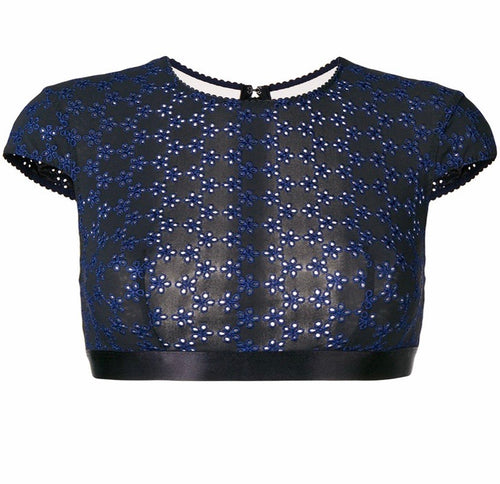 image of Blue dual tone sexy crop top