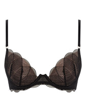 Load image into Gallery viewer, MYLA Elliptical Padded Plunge Bra - Black/Nude - 32A - 32B - 32C - 32D - 32DD - 34A - 34B - 34C - 34D - 34DD - 36A - 36B - 36C - 36D - 36DD