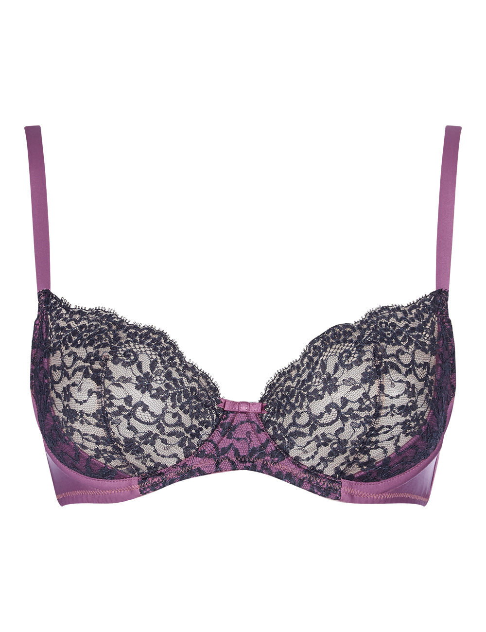 Myla Heritage Silk Non Padded Bra Mauve Slate
