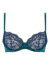 Load image into Gallery viewer, MYLA Heritage Silk Non Padded Bra - Emerald/Ink blue - 32A - 32B - 32C - 32D - 32DD - 34A - 34B - 34C - 34D - 34DD - 36A - 36B - 36C - 36D - 36DD