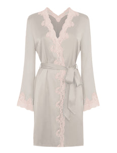 MYLA Heritage Silk Short Robe - Marble/Granite Pink - XS - S - M - L - XL