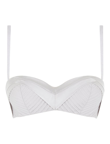MYLA Pleat & Lace Padded Balcony Bra - Smoke