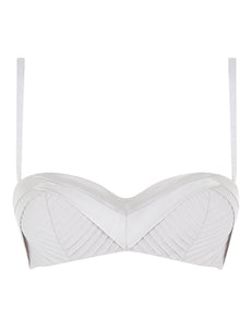 MYLA Pleat & Lace Padded Balcony Bra - Smoke