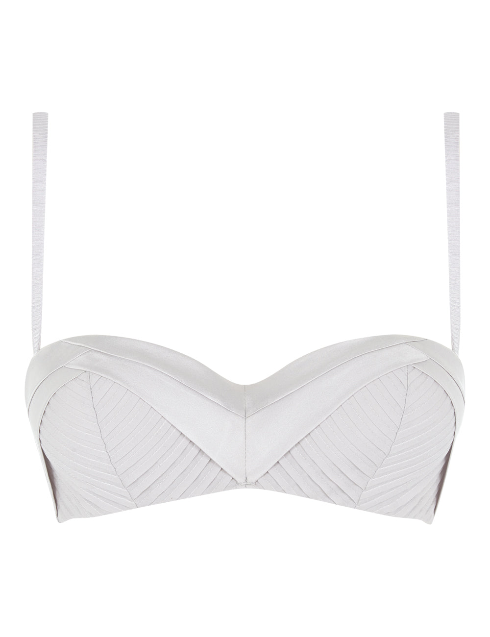 MYLA Pleat & Lace Padded Balcony Bra - Smoke