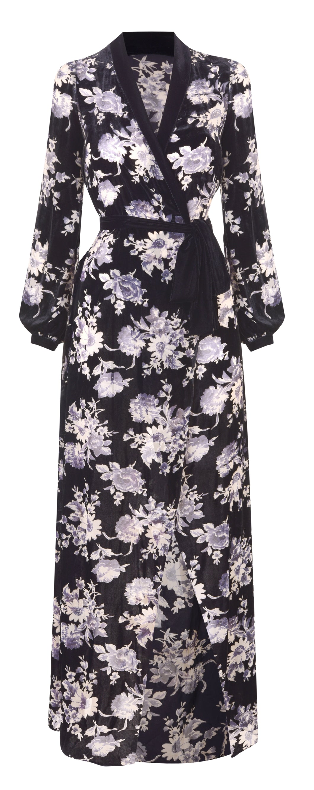 MYLA - Hyde Park Long Gown - Black/Floral Design