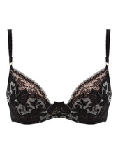 Load image into Gallery viewer, MYLA Lace Embroidery Padded Plunge Bra - Black
