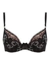 Load image into Gallery viewer, MYLA Lace Embroidery Padded Plunge Bra - Black