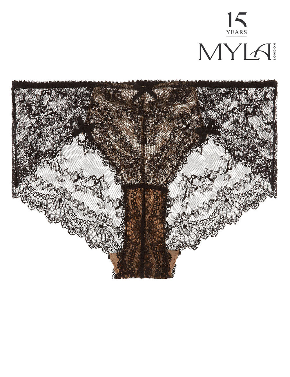 MYLA Nicole Hipster Briefs - Black/Nude