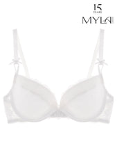 Load image into Gallery viewer, MYLA Nicole Padded Plunge Bra - White - 30D - 30DD - 30E - 32A - 32B - 32C - 32D - 32DD - 34A - 34C - 34D - 34DD - 36B - 36C - 36D - 36DD - 36A