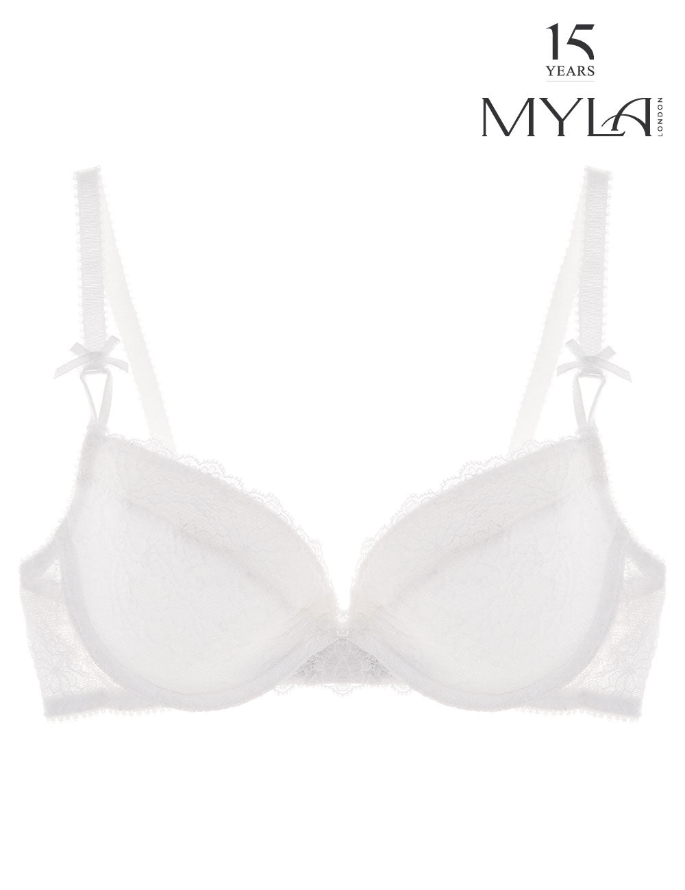 MYLA Nicole Padded Plunge Bra - White - 30D - 30DD - 30E - 32A - 32B - 32C - 32D - 32DD - 34A - 34C - 34D - 34DD - 36B - 36C - 36D - 36DD - 36A