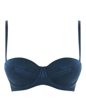 Load image into Gallery viewer, MYLA Patchwork Padded Strapless Bra - Ink Blue - 32A - 32B - 32C - 32D - 32DD - 34A - 34B - 34C - 34D - 34DD - 36A - 36B - 36C - 36D - 36DD