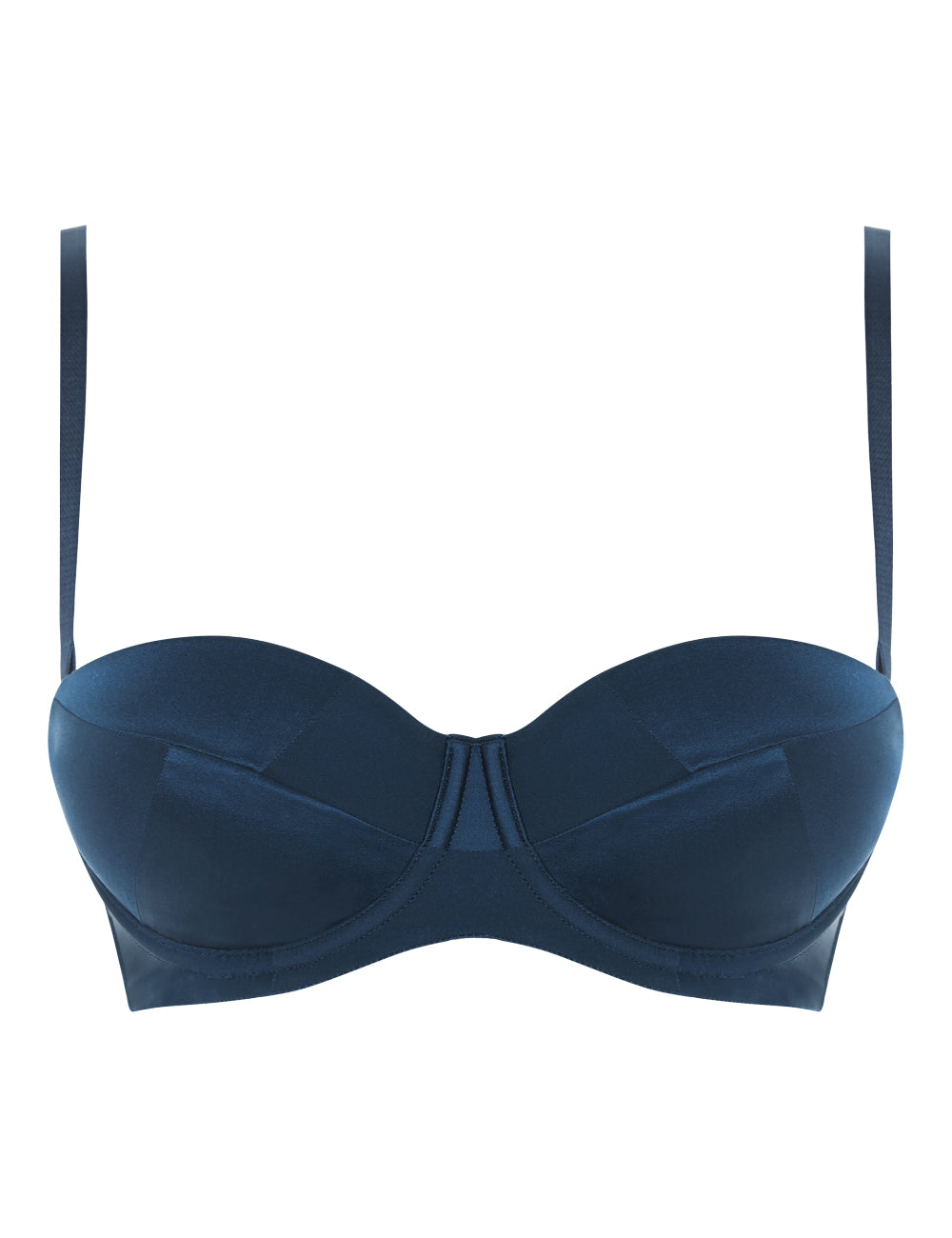 MYLA Patchwork Padded Strapless Bra - Ink Blue – Designer Lingerie Ltd.