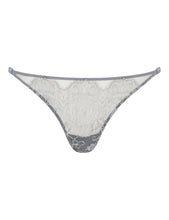 Load image into Gallery viewer, Pleat and Lace Thong Smoke