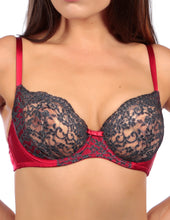 Load image into Gallery viewer, MYLA Heritage Silk Non Padded Bra - Lipstick/Slate - 32B - 32C - 32D - 32DD - 34A - 34B - 34C - 34D - 34DD - 36A - 36B - 36C - 36D - 36DD