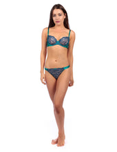 Load image into Gallery viewer, Myla Heritage Silk Non Padded Bra Emerald Ink