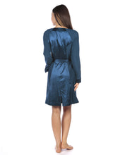 Load image into Gallery viewer, MYLA Patchwork Short Robe - Ink Blue